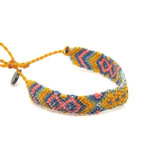 Pura Vida Pink/Blue/Yellow Wide Braid Bracelet